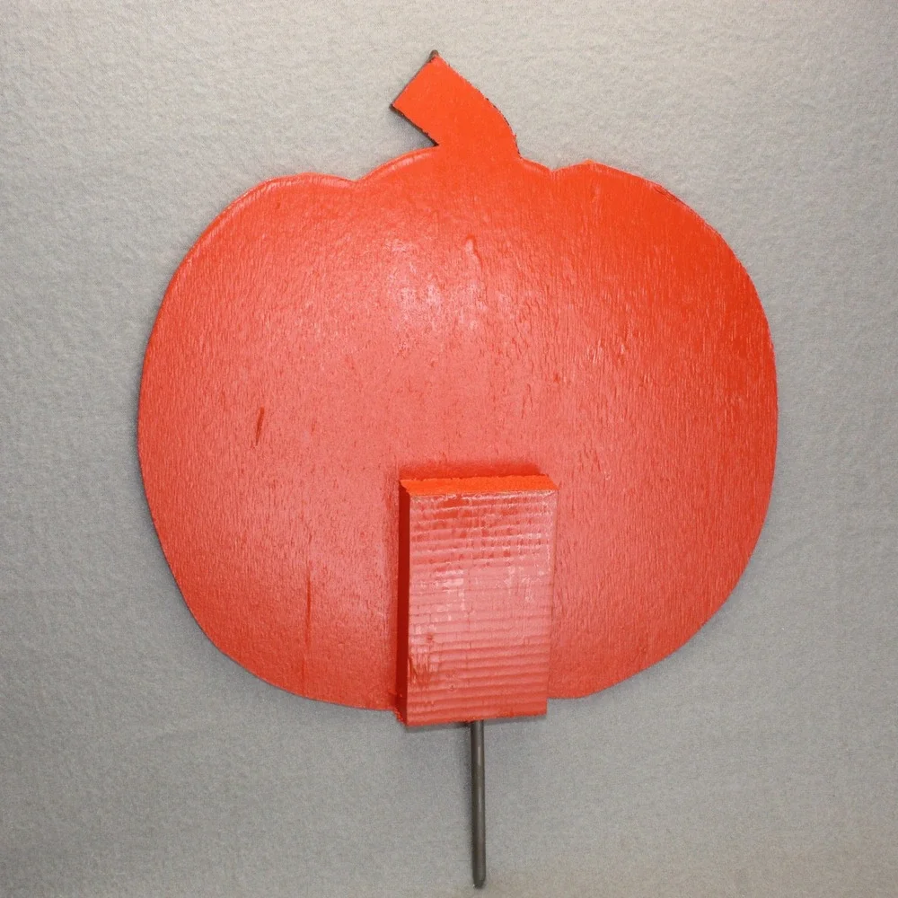 Unbranded Wooden Pumpkin Decor Orange Jack-O-Lantern Yard Stake Rustic Halloween